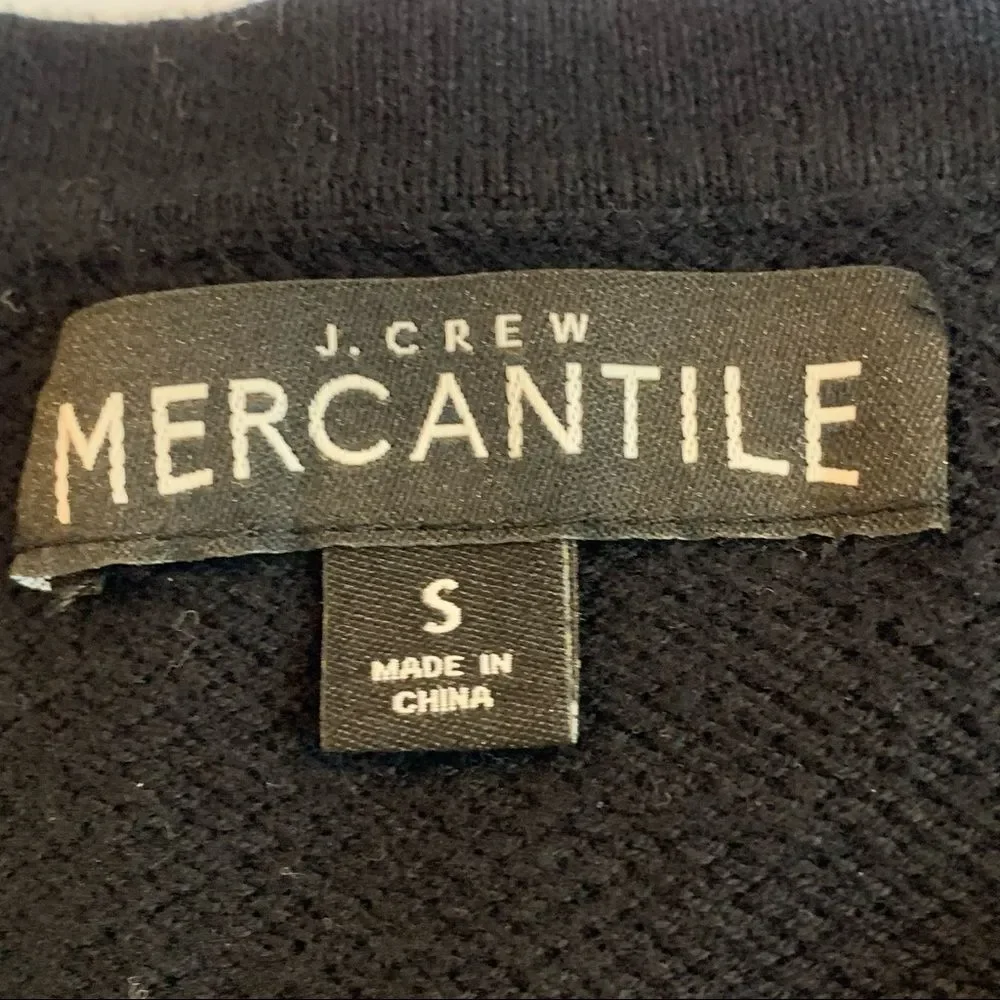 J.Crew‎ Mercantile Black Crewneck Long Sleeve Cotton Sweater S